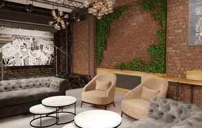 Designer loft with theater stage