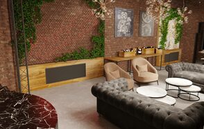 Designer loft with theater stage