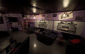 Антикафе Autosmoke Зал с черными диванами