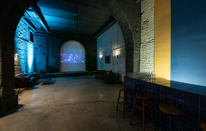 Designer loft with high ceilings