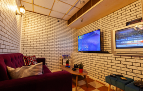 Loft with light music and table tennis