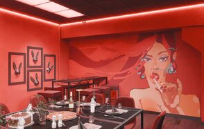ИглуБар. Bad girl. Тёмный лофт-зал в красных оттенках 