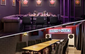 Концептуальный лофт-зал с выходом на веранду