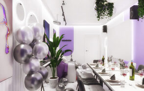 Дримлофт. Дизайнерский лофт-зал в белом оформлении