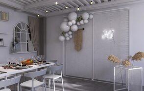 Светлый зал с барной стойкой