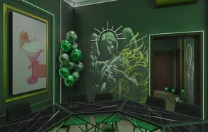 ИглуЛофт. Лилиум. Тёмный лофт-зал с оттенками зелени