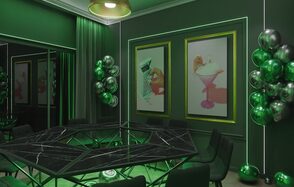 ИглуЛофт. Лилиум. Тёмный лофт-зал с оттенками зелени