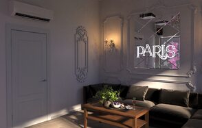 Светлый лофт с выходом на балкон