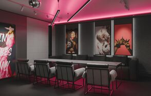 Серый лофт с камином с верандой на крыше