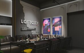 Лофт в темных тонах с авторским дизайном с верандой на крыше