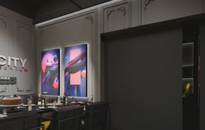 Лофт в темных тонах с авторским дизайном с верандой на крыше