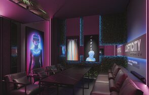 Стильный лофт с авторским дизайном с верандой на крыше