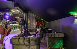 Темный лофт-зал на мансардном этаже