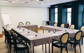 Многофункциональный зал в черно-белых тонах