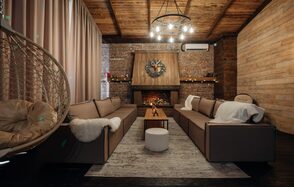 Шале. Стилизованный лофт с камином