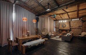 Шале. Стилизованный лофт с камином