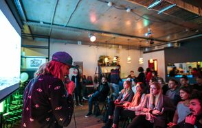 Loft with a small veranda on the Yauza